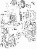 Blower HsgFlywheelRewind Diagram and Parts List for  Briggs and Stratton Engine